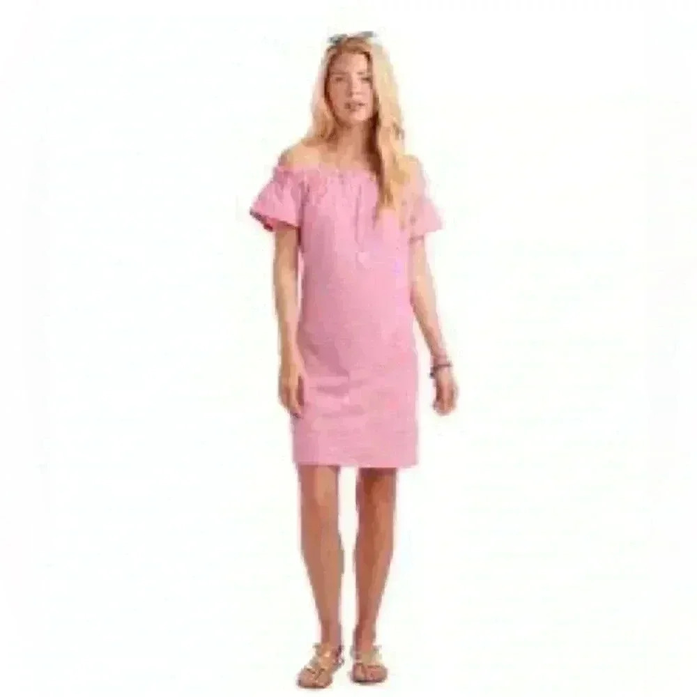 Vineyard Vines Stripe Off Shoulder Dress